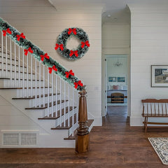 Christmas Garland with Red Bow Tie - Onlytenbucks.com