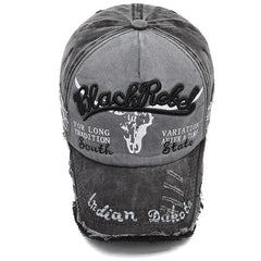 Cow Head Letter Embroidery Vintage Cotton Baseball Cap - Onlytenbucks.com