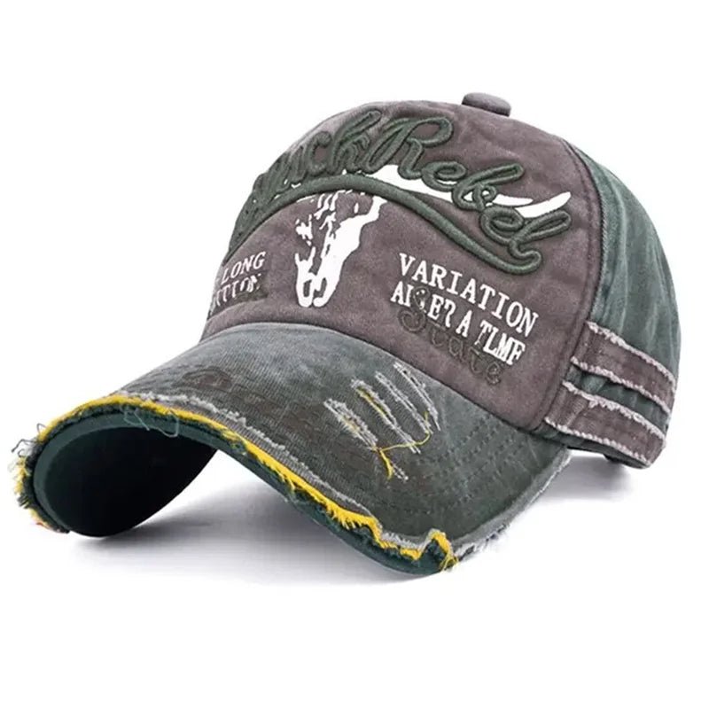 Cow Head Letter Embroidery Vintage Cotton Baseball Cap - Onlytenbucks.com