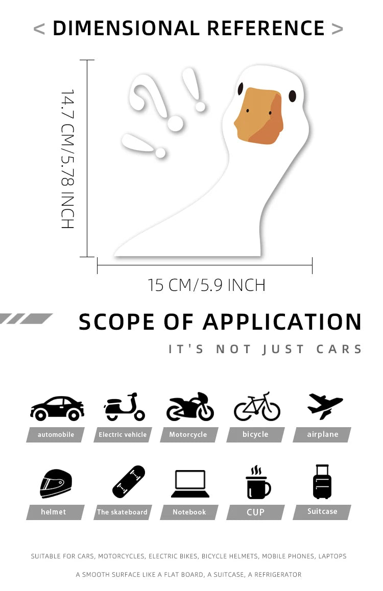 Creative Question Mark Duck Reflective Car Sticker - Onlytenbucks.com