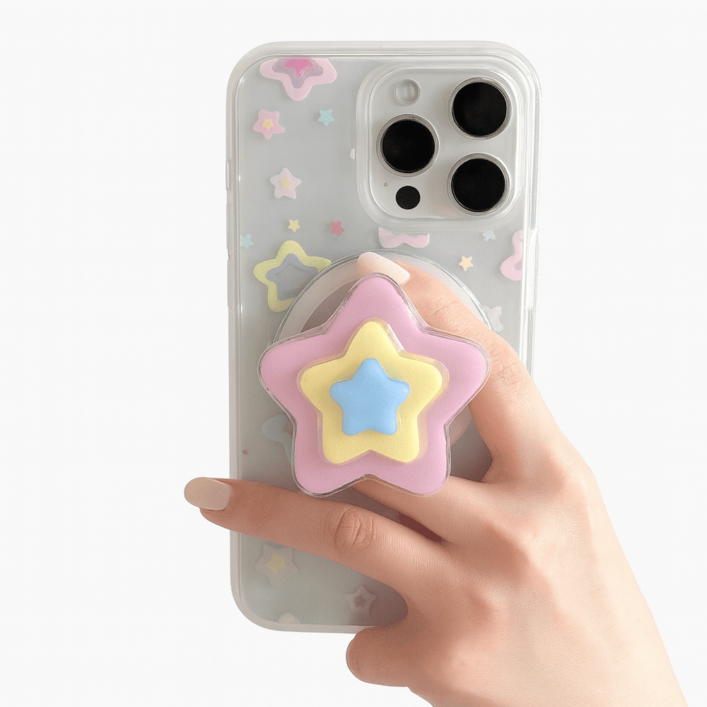 Cute 3D Star - Shaped Magnetic Griptok – Foldable Phone Ring Holder & Kickstand - Onlytenbucks.com