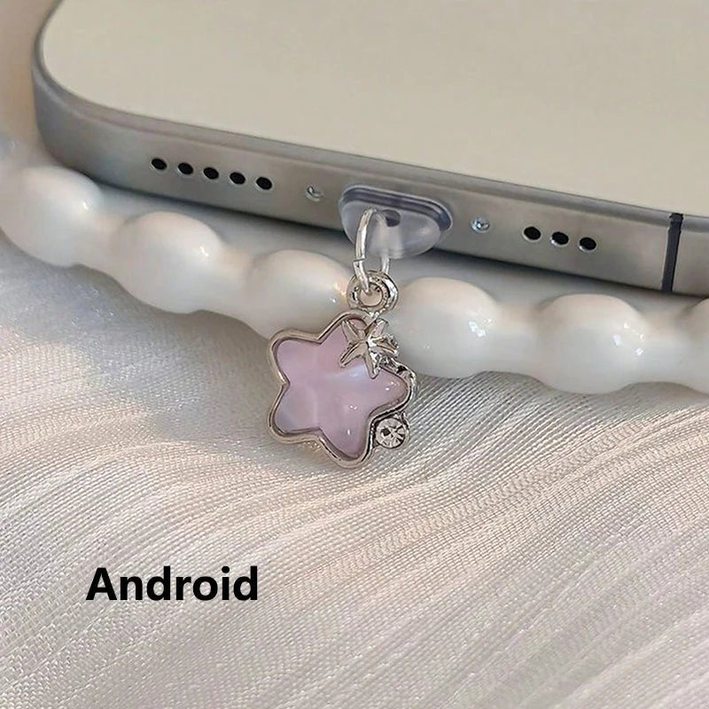Cute Diamond Star Phone Dust Plug – Decorative Pendant - Onlytenbucks.com