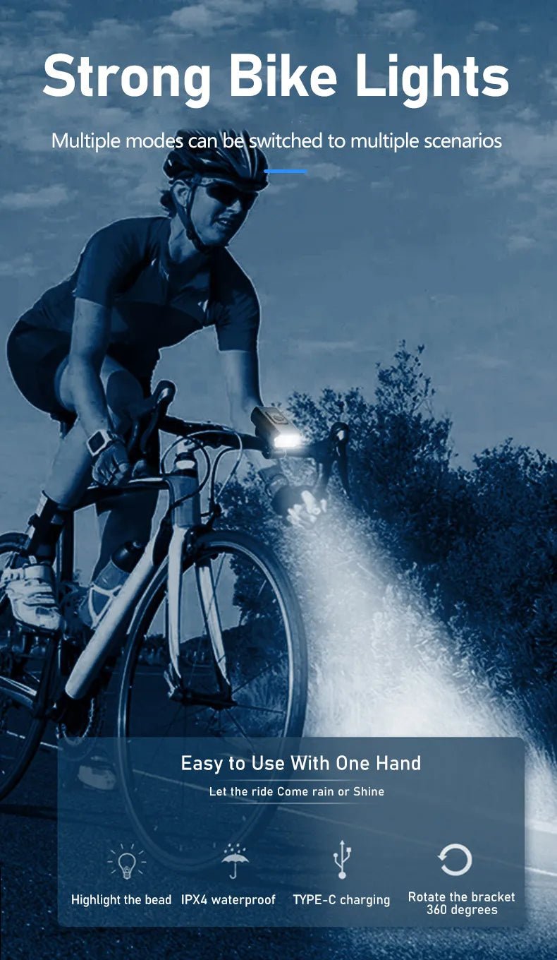 Cycle Zone Bicycle Front Light – 6 - Mode LED Handlebar Headlamp - Onlytenbucks.com