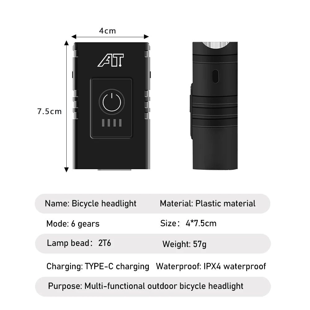 Cycle Zone Bicycle Front Light – 6 - Mode LED Handlebar Headlamp - Onlytenbucks.com