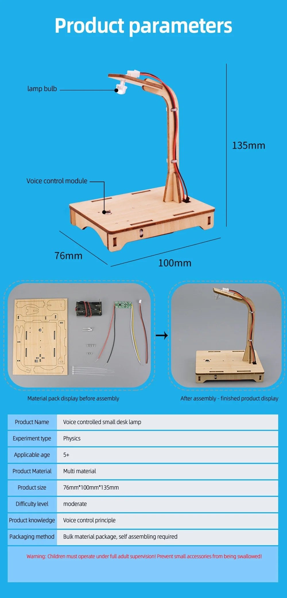 DIY Voice Sensor Lamp – Handmade Physics and STEM Educational Toy - Onlytenbucks.com