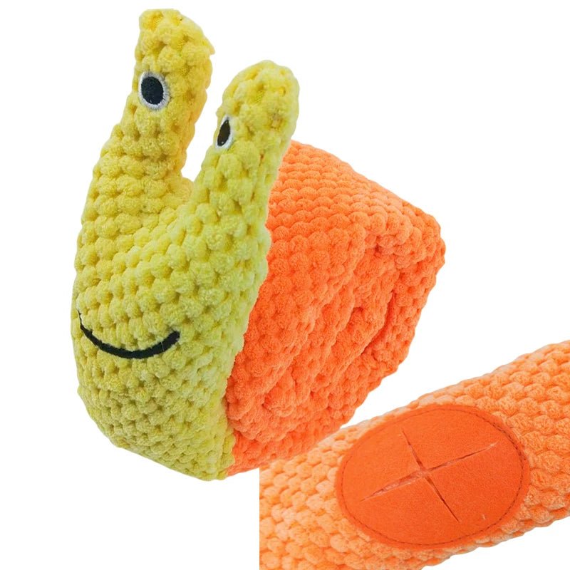 Dog Puzzle Feeder Plush Toy – Interactive Snail Design - Onlytenbucks.com