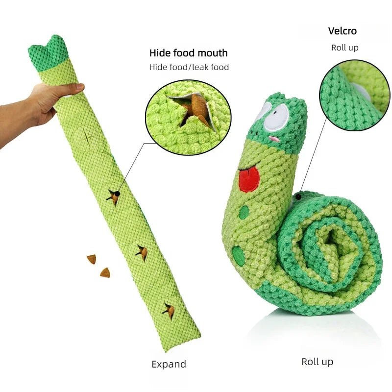Dog Puzzle Feeder Plush Toy – Interactive Snail Design - Onlytenbucks.com