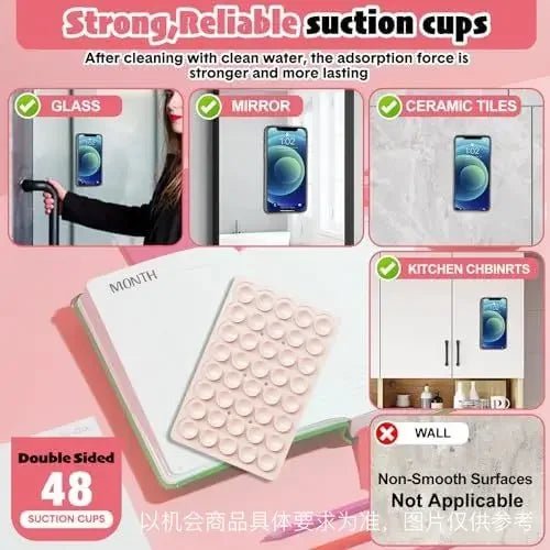 Double-Sided Silicone Suction Cup Phone Holder – Hands-Free Wall Mount for Videos and Selfies - Onlytenbucks.com