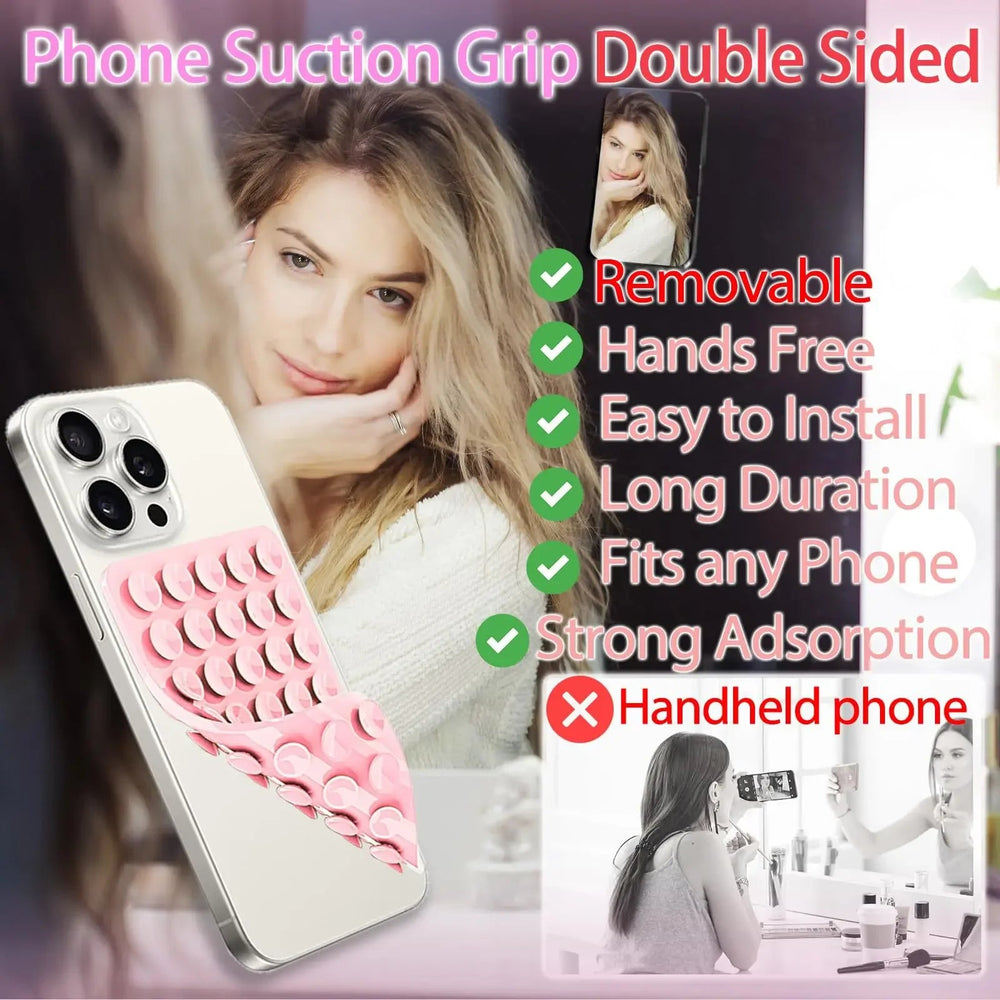 Double-Sided Silicone Suction Cup Phone Holder – Hands-Free Wall Mount for Videos and Selfies - Onlytenbucks.com