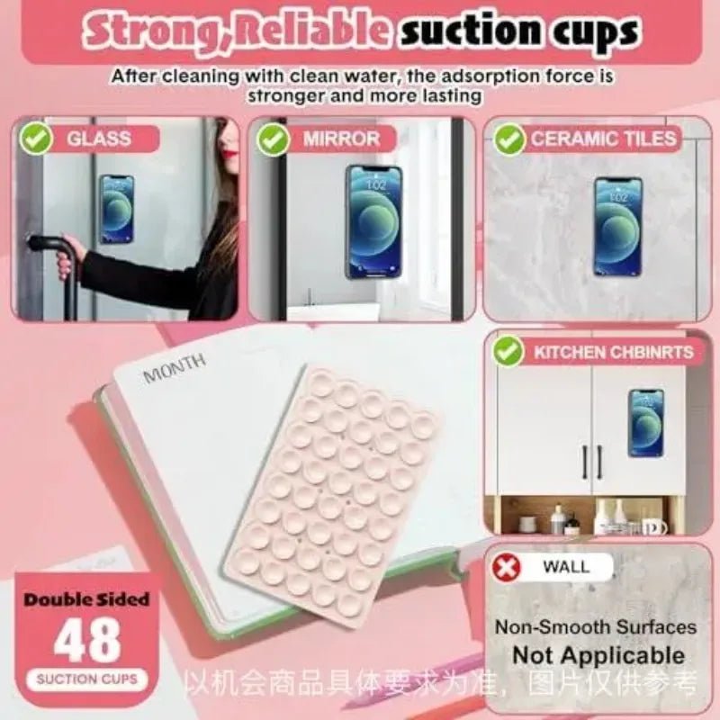 Double-Sided Silicone Suction Cup Phone Holder – Hands-Free Wall Mount for Videos and Selfies - Onlytenbucks.com
