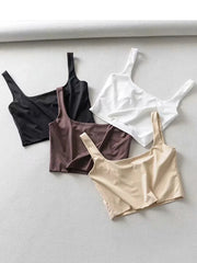 Women’s Sexy Square Neck Tank Top – Summer 2025 Stretch Crop Shirt - Onlytenbucks.com