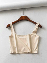 Women’s Sexy Square Neck Tank Top – Summer 2025 Stretch Crop Shirt - Onlytenbucks.com