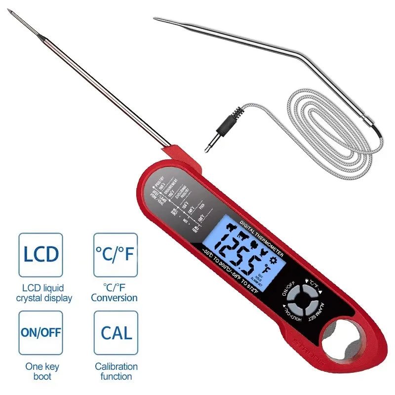 Dual - Probe Waterproof Digital Kitchen Thermometer – Rotating LCD Screen & Alarm - Onlytenbucks.com