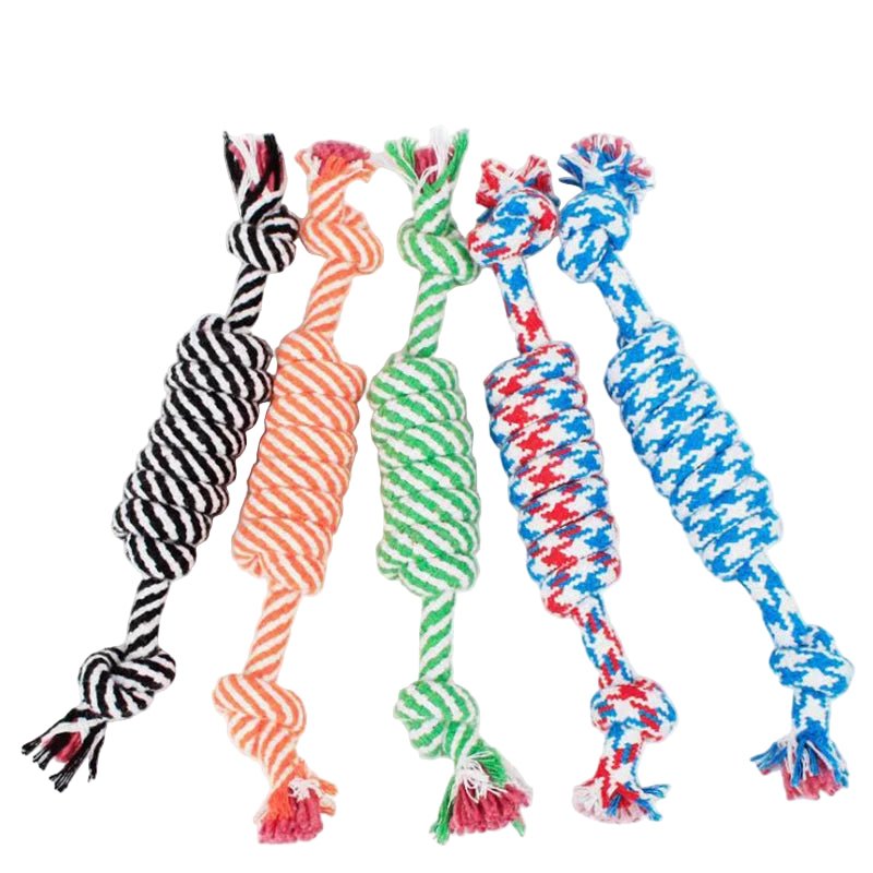 Durable Cotton Rope Dog Toy – Carrot Knot, Rope Ball, and Dumbbell Chew Toy - Onlytenbucks.com