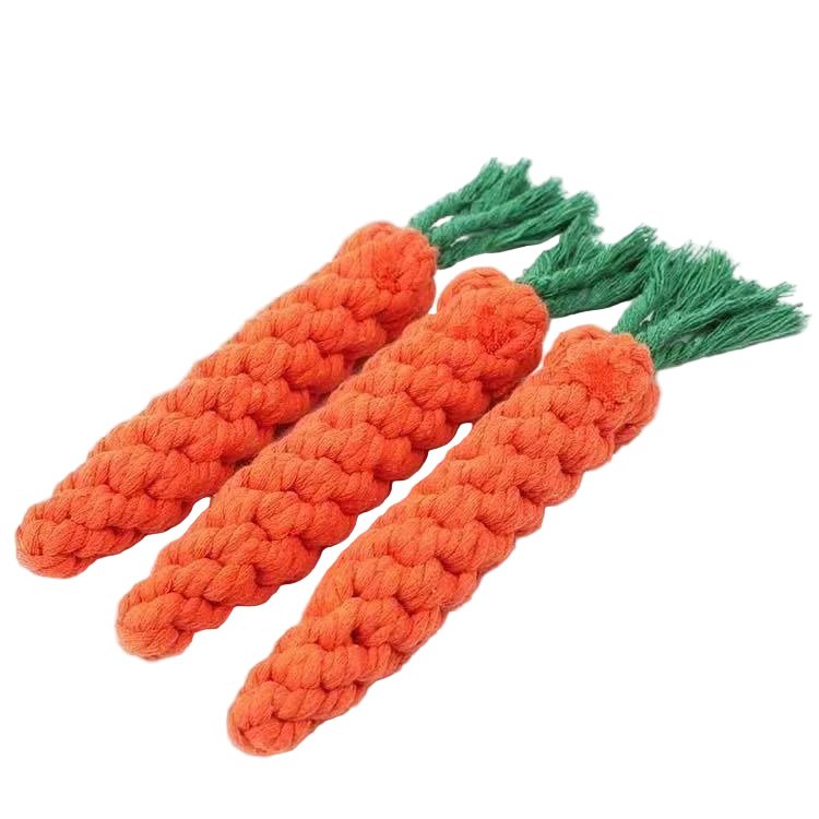 Durable Cotton Rope Dog Toy – Carrot Knot, Rope Ball, and Dumbbell Chew Toy - Onlytenbucks.com