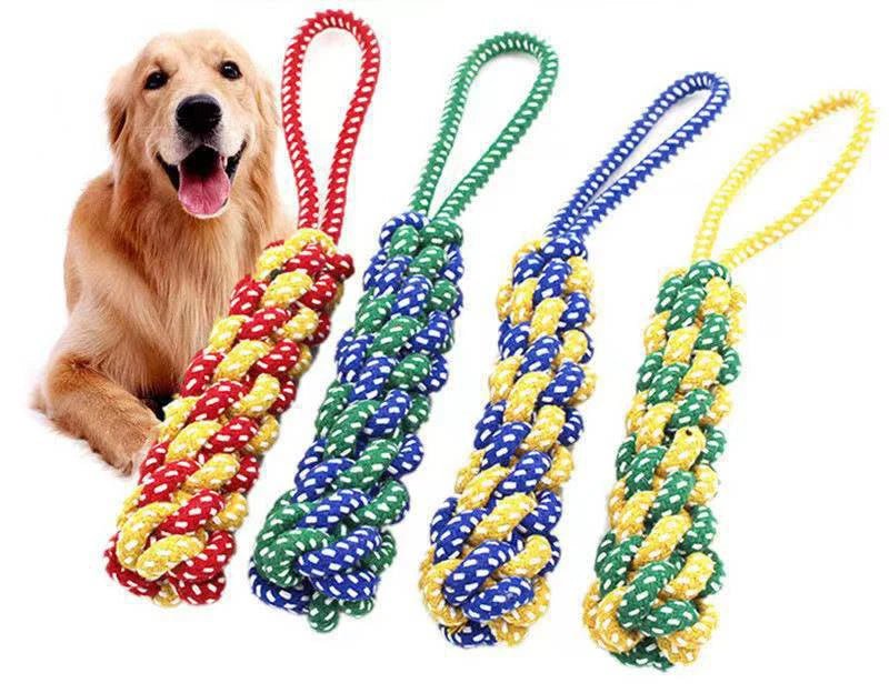 Durable Cotton Rope Dog Toy – Carrot Knot, Rope Ball, and Dumbbell Chew Toy - Onlytenbucks.com