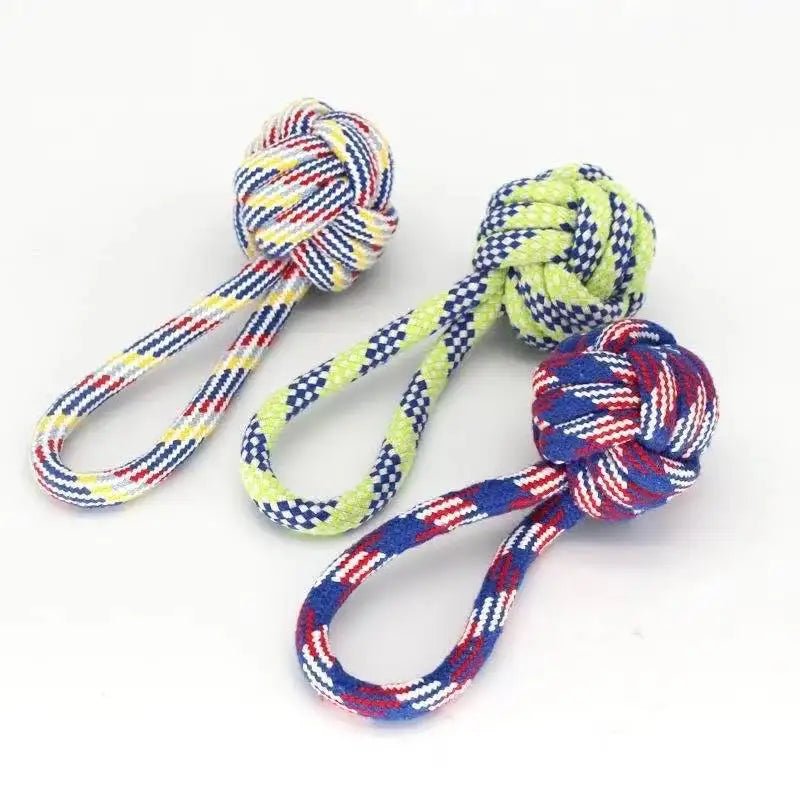 Durable Cotton Rope Dog Toy – Carrot Knot, Rope Ball, and Dumbbell Chew Toy - Onlytenbucks.com