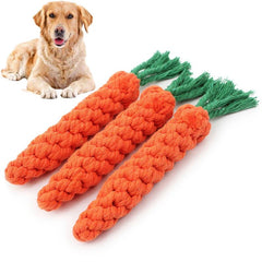 Durable Cotton Rope Dog Toy – Carrot Knot, Rope Ball, and Dumbbell Chew Toy - Onlytenbucks.com