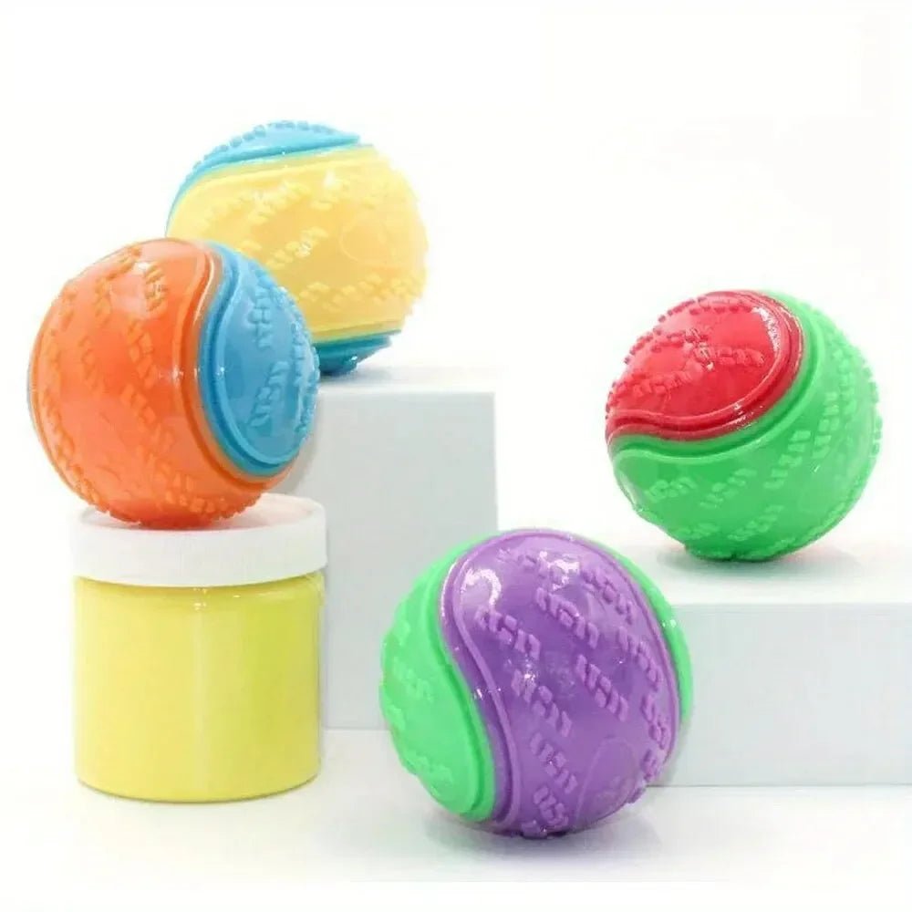Durable Dog Chew Ball Toy – Interactive TPR Teeth Cleaning Toy - Onlytenbucks.com