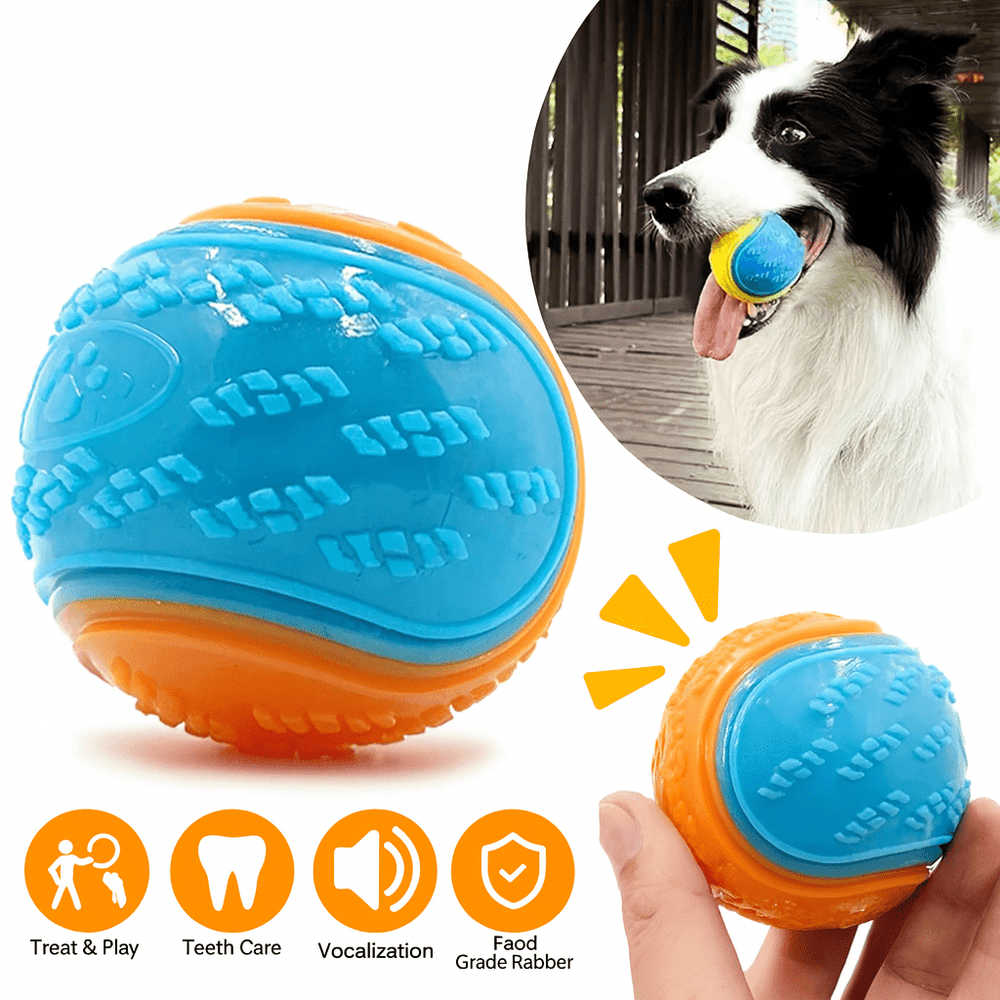 Durable Dog Chew Ball Toy – Interactive TPR Teeth Cleaning Toy - Onlytenbucks.com