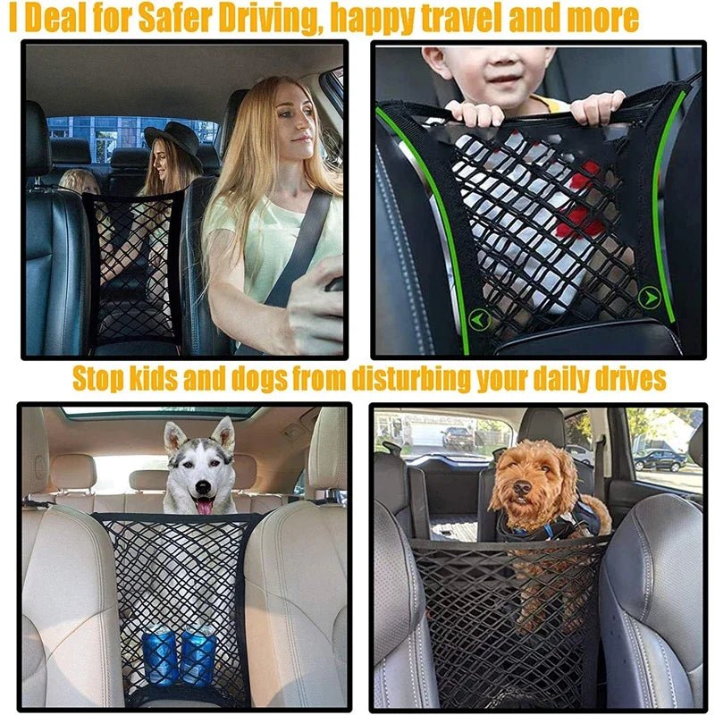 Elastic Car Storage Net Bag – Stretchable Divider Organizer Between Front Seats - Onlytenbucks.com