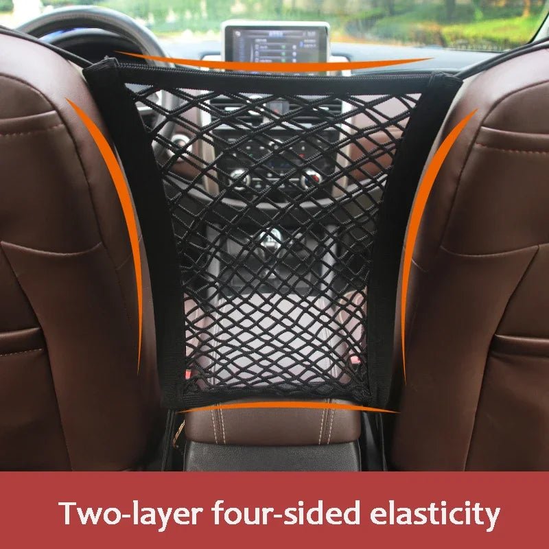 Elastic Car Storage Net Bag – Stretchable Divider Organizer Between Front Seats - Onlytenbucks.com
