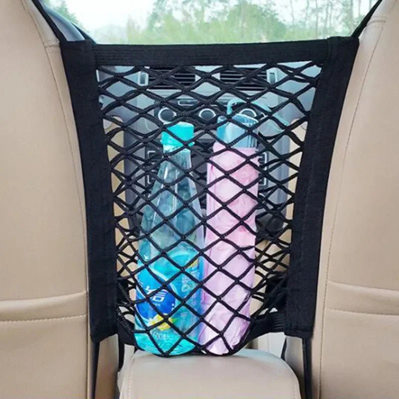 Elastic Car Storage Net Bag – Stretchable Divider Organizer Between Front Seats - Onlytenbucks.com