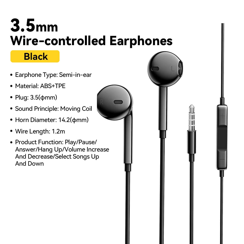 Essager 3.5mm Wired Headphones In Ear Headset Wired Earphones with Microphone Stereo Earbuds Sports - Onlytenbucks.com