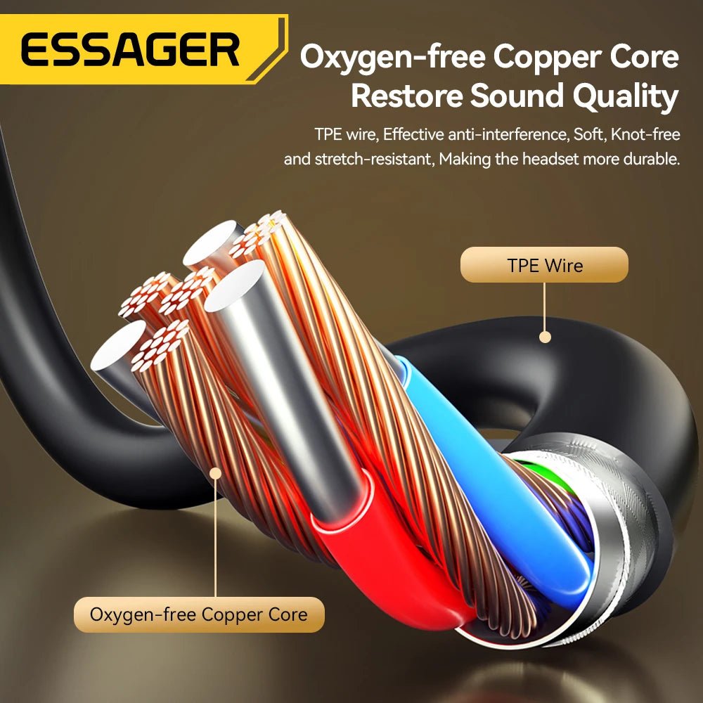 Essager 3.5mm Wired Headphones In Ear Headset Wired Earphones with Microphone Stereo Earbuds Sports - Onlytenbucks.com