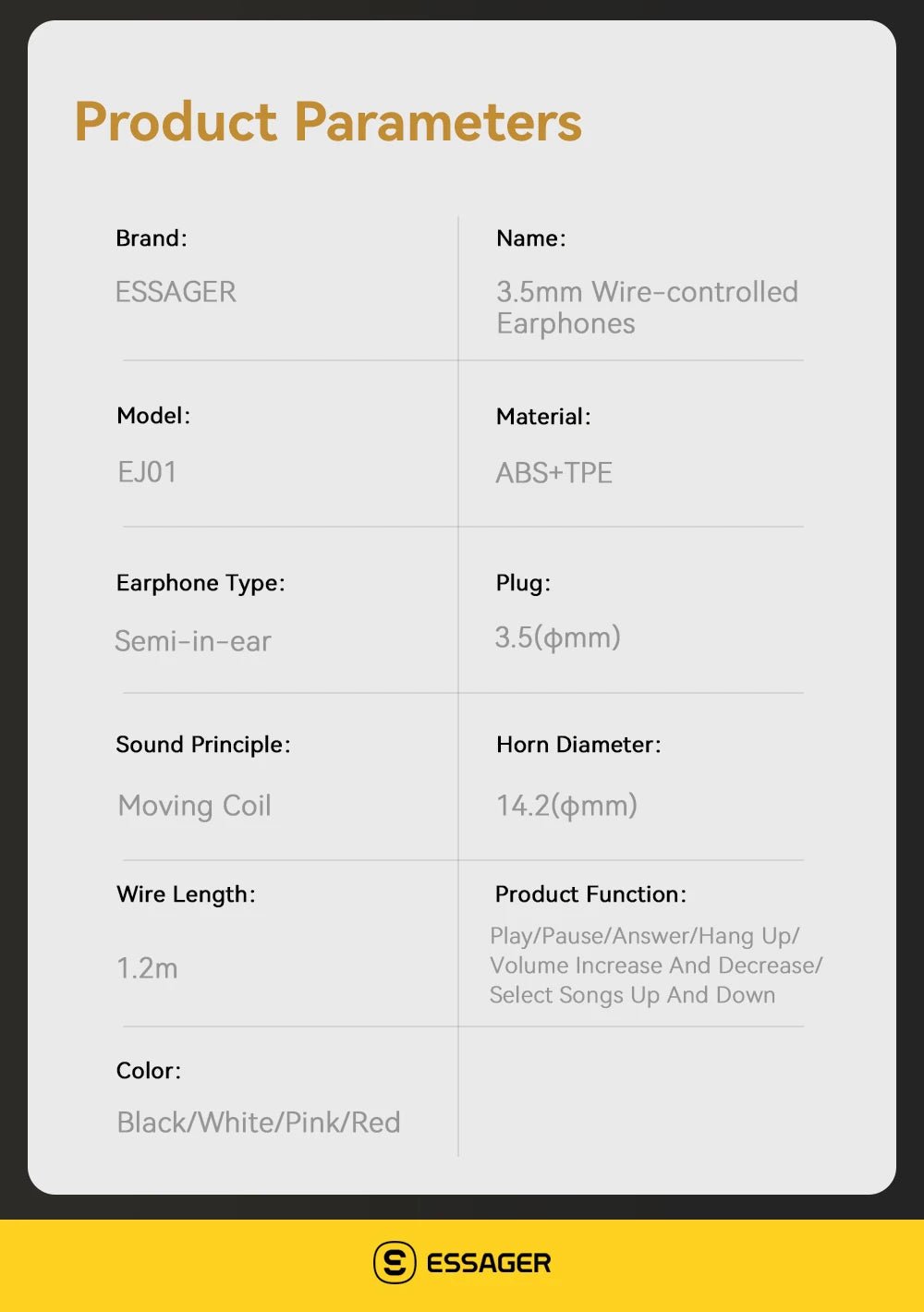 Essager 3.5mm Wired Headphones In Ear Headset Wired Earphones with Microphone Stereo Earbuds Sports - Onlytenbucks.com