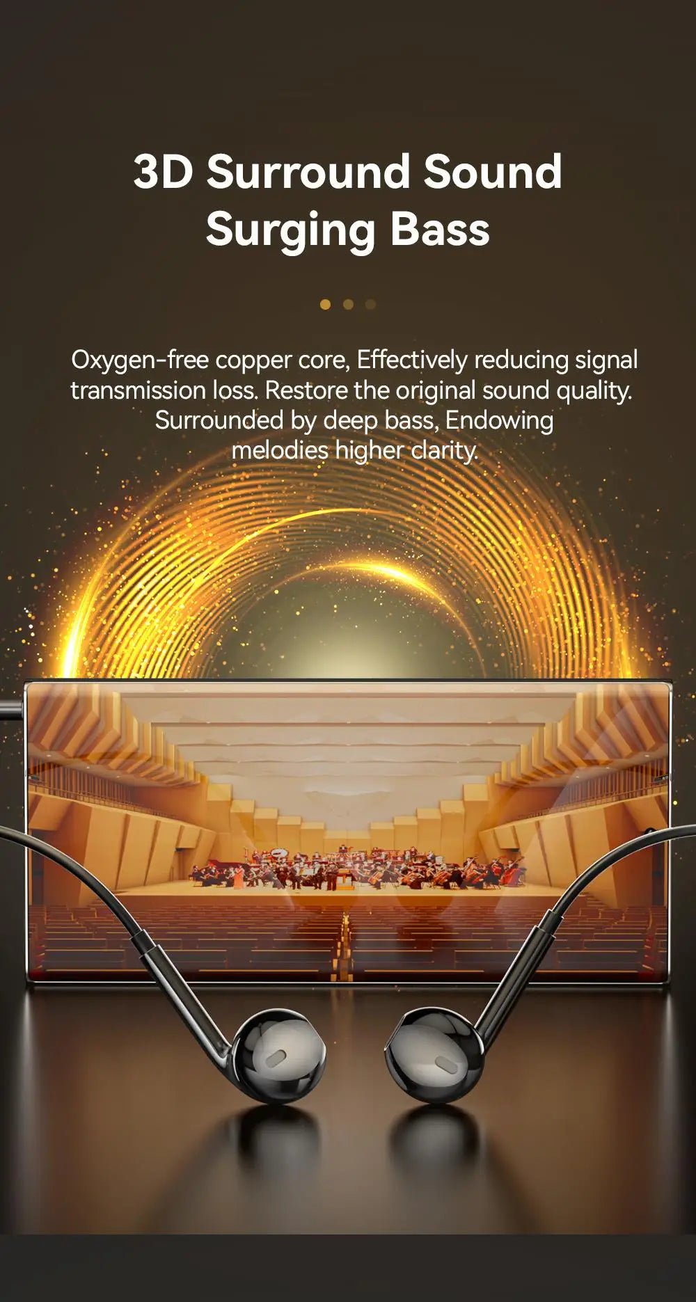 Essager 3.5mm Wired Headphones In Ear Headset Wired Earphones with Microphone Stereo Earbuds Sports - Onlytenbucks.com