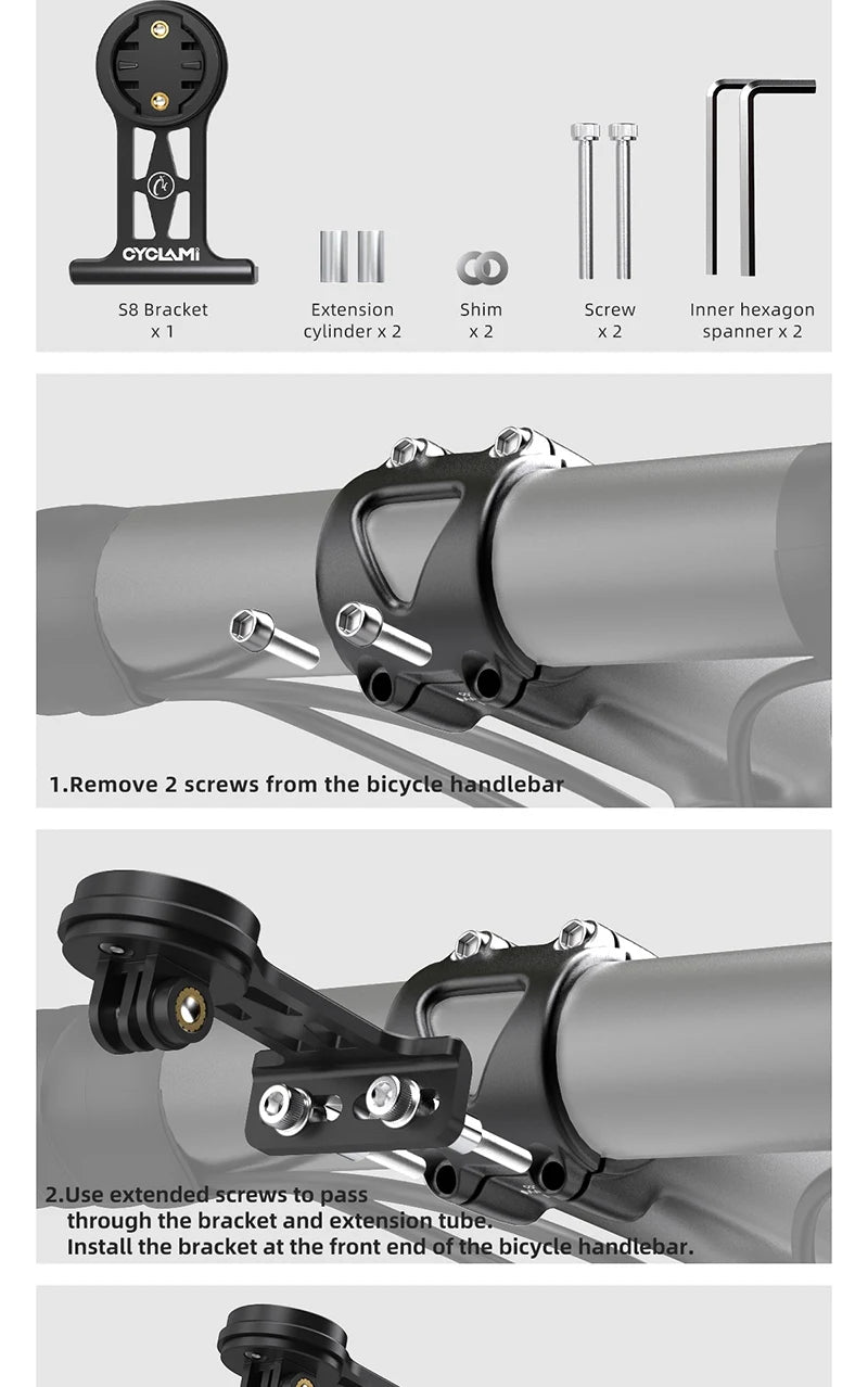 Extended Out - Front Handlebar Mount – Alloy Bike Bracket - Onlytenbucks.com