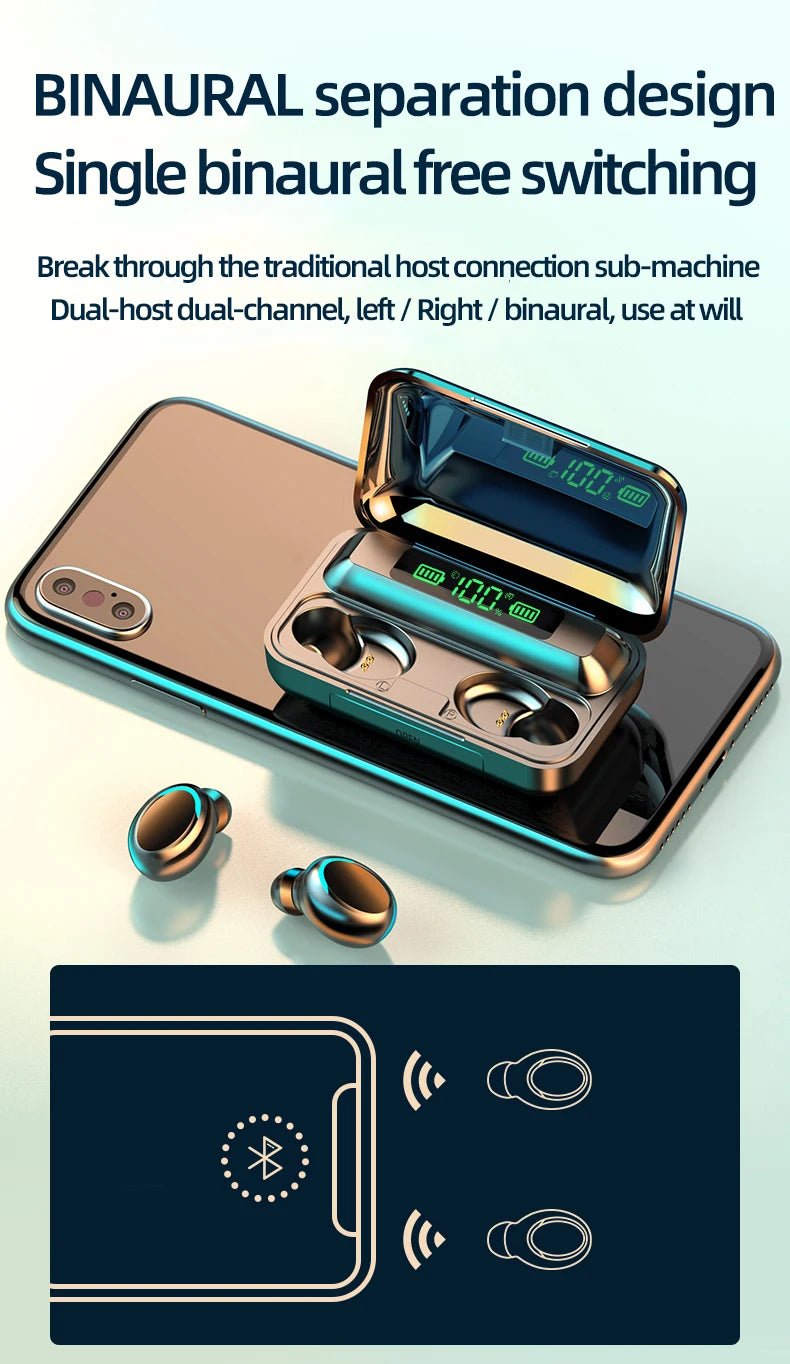 F9 - 5C Wireless Bluetooth Earphones – 9D Stereo, Waterproof, Noise Cancelling - Onlytenbucks.com