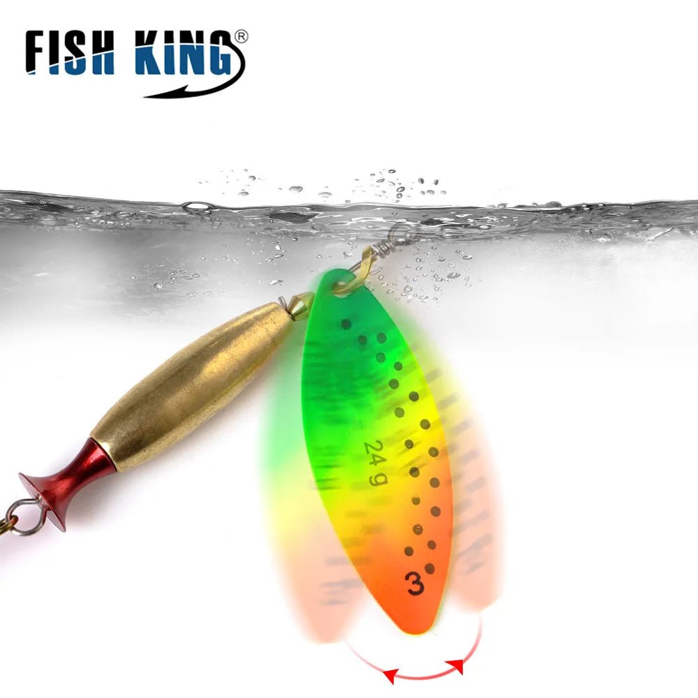 FISH KING Metal Spinner Lure – 18g/24g Long Cast Hard Bait with Hook - Onlytenbucks.com