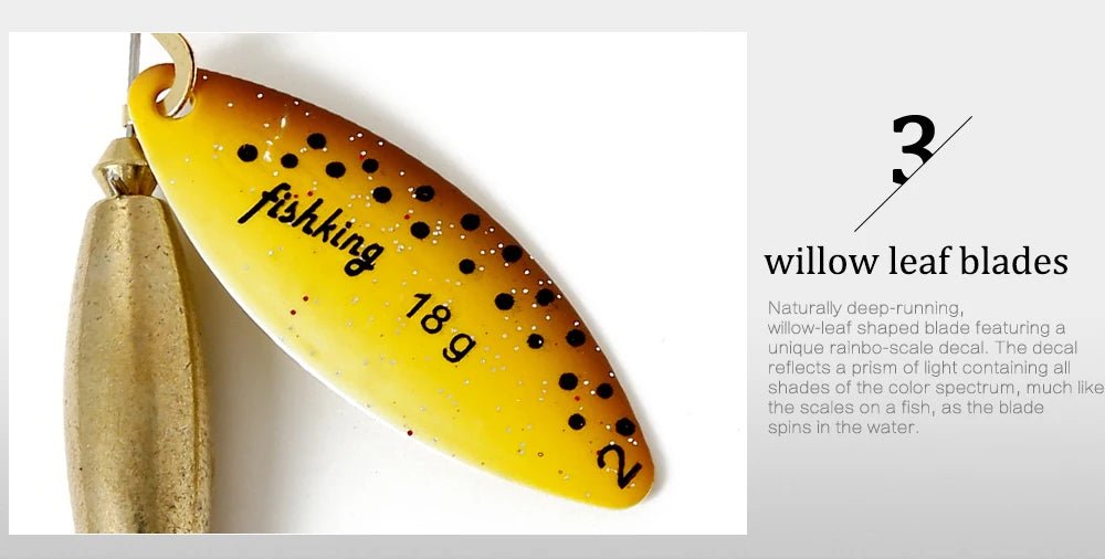 FISH KING Metal Spinner Lure – 18g/24g Long Cast Hard Bait with Hook - Onlytenbucks.com