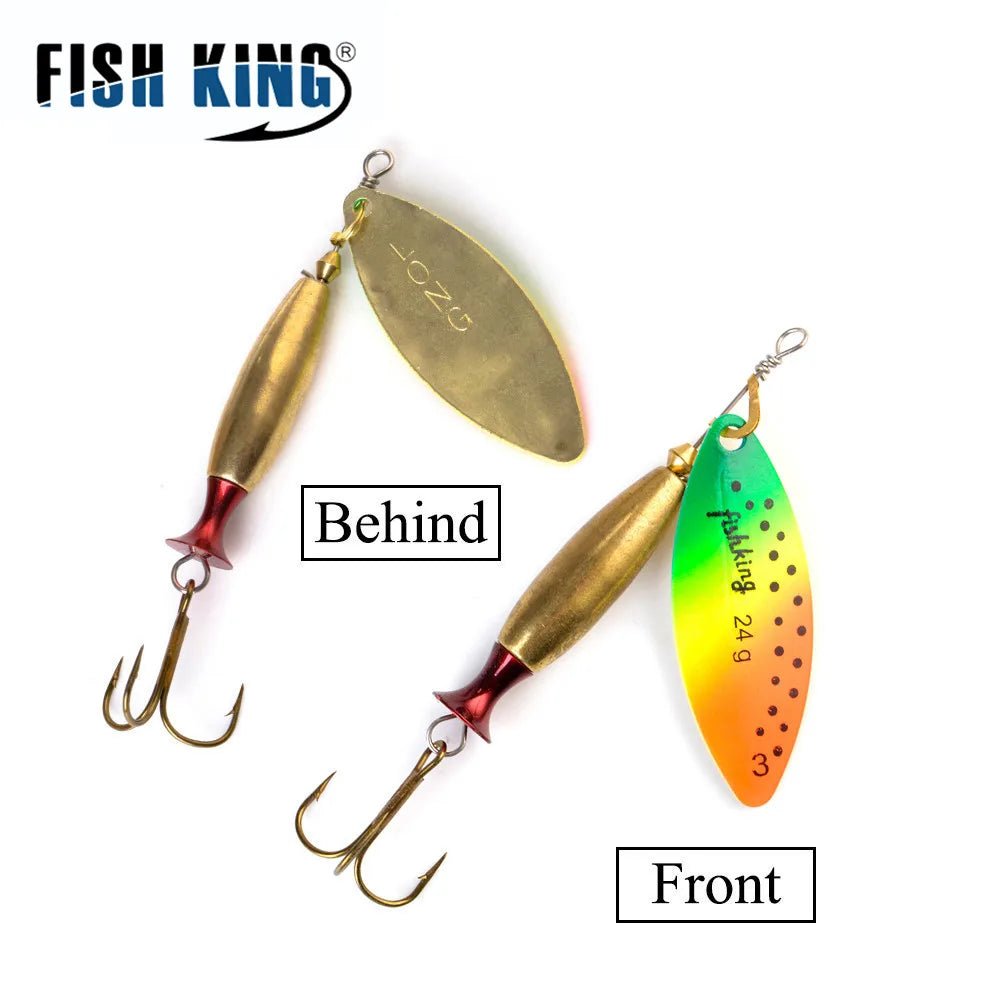 FISH KING Metal Spinner Lure – 18g/24g Long Cast Hard Bait with Hook - Onlytenbucks.com