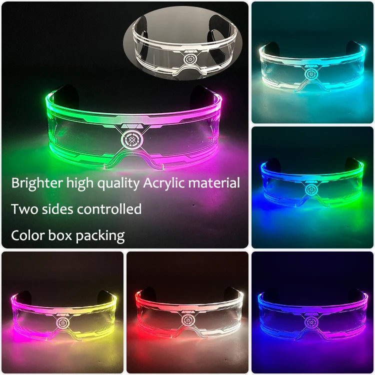 Fluorescent Colorful Glowing Glasses – LED Light Up Party Eyewear - Onlytenbucks.com
