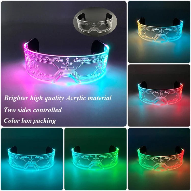 Fluorescent Colorful Glowing Glasses – LED Light Up Party Eyewear - Onlytenbucks.com