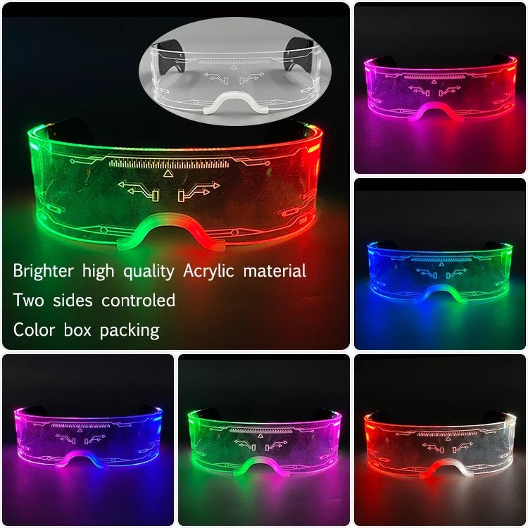 Fluorescent Colorful Glowing Glasses – LED Light Up Party Eyewear - Onlytenbucks.com