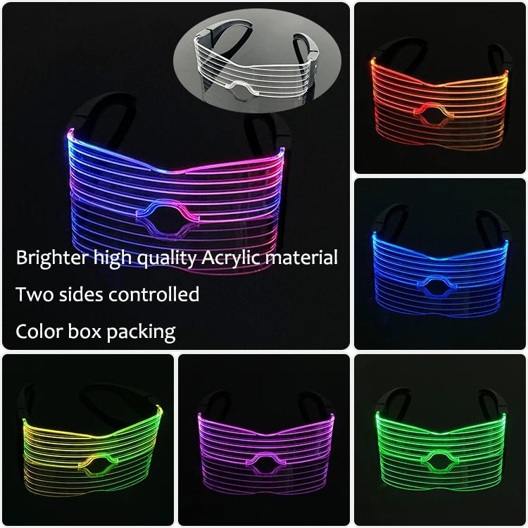 Fluorescent Colorful Glowing Glasses – LED Light Up Party Eyewear - Onlytenbucks.com