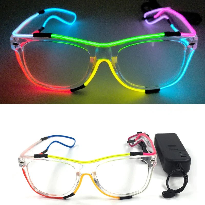 Fluorescent Colorful Glowing Glasses – LED Light Up Party Eyewear - Onlytenbucks.com