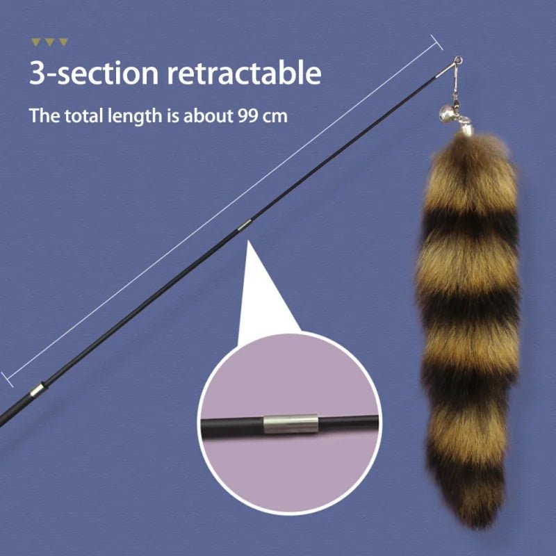 Fox Tail Cat Teaser Wand – Extendable Feather Stick - Onlytenbucks.com