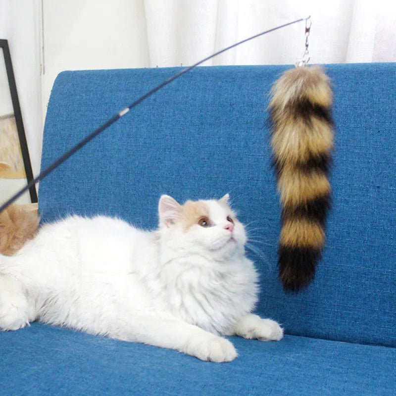 Fox Tail Cat Teaser Wand – Extendable Feather Stick - Onlytenbucks.com
