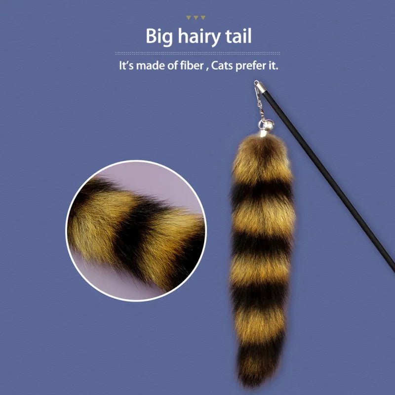Fox Tail Cat Teaser Wand – Extendable Feather Stick - Onlytenbucks.com