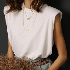 Goocheer Women’s Padded Shoulder Sleeveless Top - Onlytenbucks.com