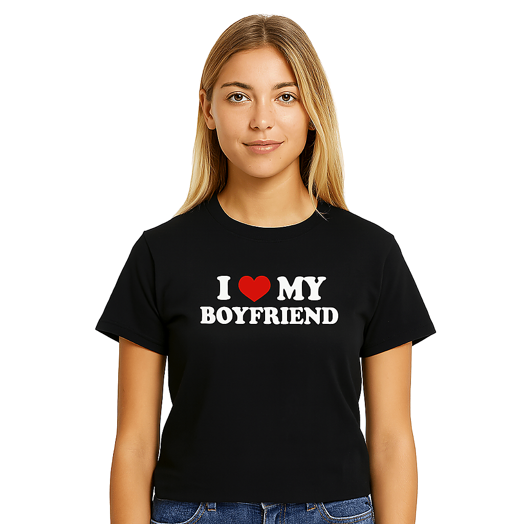 I Love My Boyfriend  Printed T-Shirt