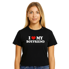I Love My Boyfriend  Printed T-Shirt