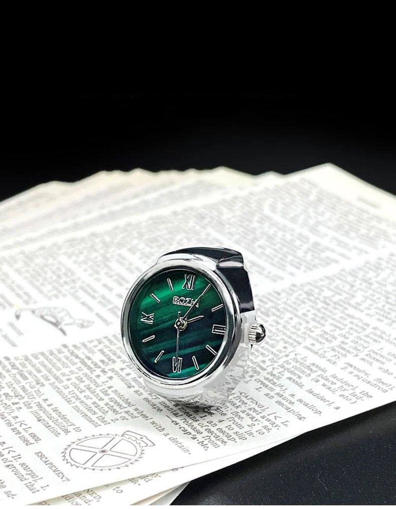 Green Digital Quartz Watch Ring – Punk Vintage Finger Clock Jewelry - Onlytenbucks.com