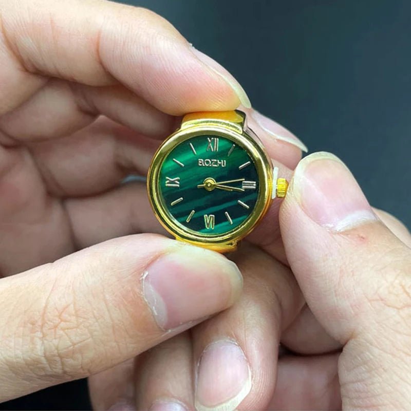 Green Digital Quartz Watch Ring – Punk Vintage Finger Clock Jewelry - Onlytenbucks.com