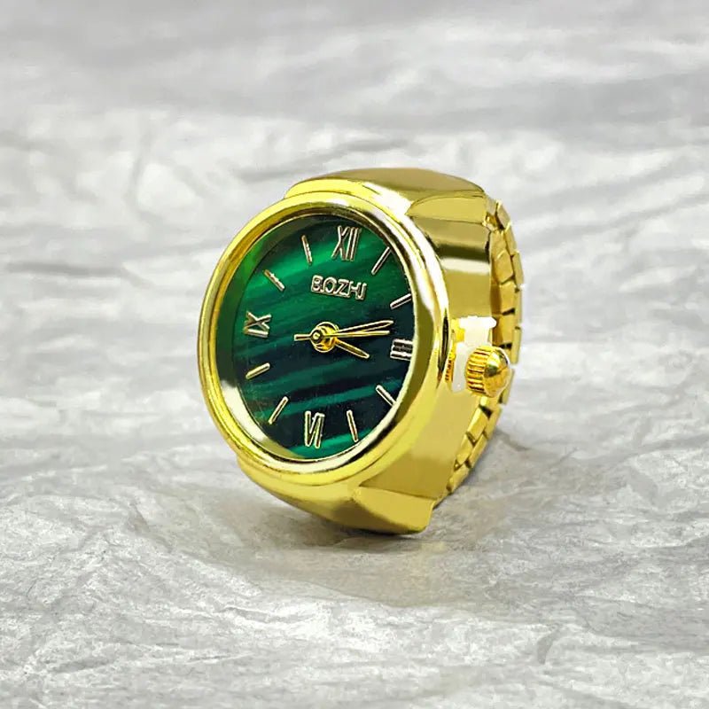 Green Digital Quartz Watch Ring – Punk Vintage Finger Clock Jewelry - Onlytenbucks.com
